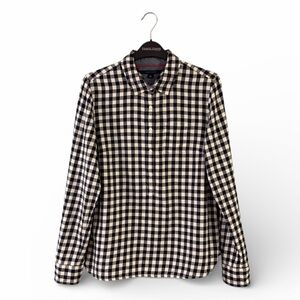 ⭐️ Tommy Hilfiger Cotton Navy & Cream Plaid Flannel Shirt - PTP 20